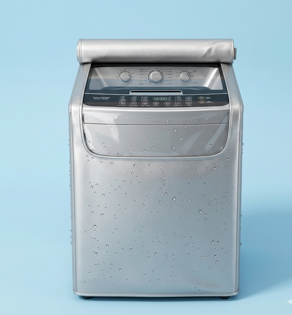 Silver Metallic Washing Machine Cover (Top-Loading Protector)